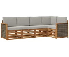 Sekcijos sofų komplektas 4 pcs Natūrali ir šviesiai pilka