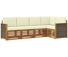 Sekcijos sofų komplektas 4 pcs Natūralus ir grietinėlė