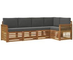 Sekcijos sofų komplektas 4 pcs Natūralus ir antracitas