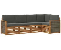 Sekcijos sofų komplektas 4 pcs Natūralus ir antracitas
