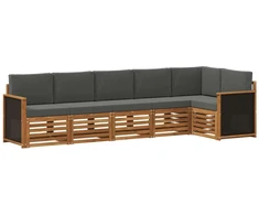 Sekcijos sofų komplektas 5 pcs Natūralus ir antracitas
