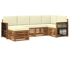 Sekcijos sofų komplektas 5 pcs Natūralus ir grietinėlė