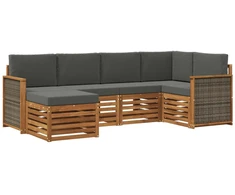 Sekcijos sofų komplektas 5 pcs Natūralus ir antracitas