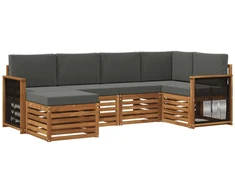 Sekcijos sofų komplektas 5 pcs Natūralus ir antracitas