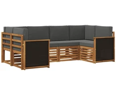 Sekcijos sofų komplektas 5 pcs Natūralus ir antracitas