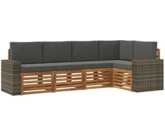 Sekcijos sofų komplektas 5 pcs Natūralus ir antracitas