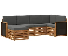 Sekcijos sofų komplektas 5 pcs Natūralus ir antracitas