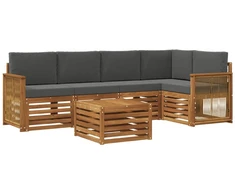 Sekcijos sofų komplektas 5 pcs Natūralus ir antracitas