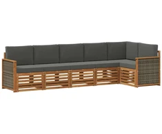 Sekcijos sofų komplektas 5 pcs Natūralus ir antracitas