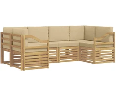 Sekcijos sofų komplektas 6 pcs Balta ir kreminė
