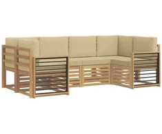 Sekcijos sofų komplektas 6 pcs Balta ir kreminė