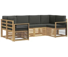Sekcijos sofų komplektas 6 pcs Balta ir antracito