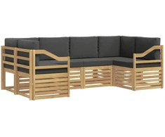 Sekcijos sofų komplektas 6 pcs Balta ir antracito