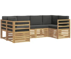 Sekcijos sofų komplektas 6 pcs Balta ir antracito