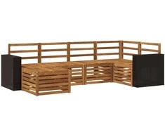 Sekcijos sofų komplektas 6 pcs Natūrali