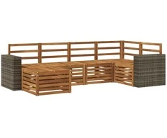 Sekcijos sofų komplektas 6 pcs Natūrali