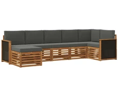 Sekcijos sofų komplektas 6 pcs Natūralus ir antracitas