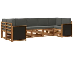 Sekcijos sofų komplektas 6 pcs Natūralus ir antracitas