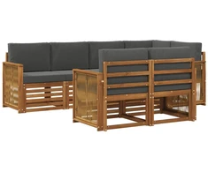 Sekcijos sofų komplektas 6 pcs Natūralus ir antracitas