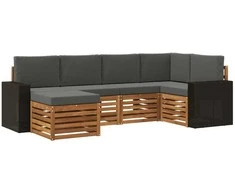 Sekcijos sofų komplektas 6 pcs Natūralus ir antracitas