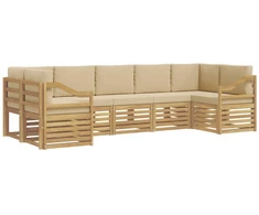 Sekcijos sofų komplektas 7 pcs Balta ir kreminė