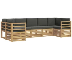 Sekcijos sofų komplektas 7 pcs Balta ir antracito