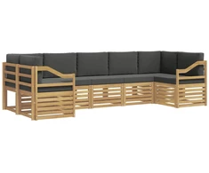 Sekcijos sofų komplektas 7 pcs Balta ir antracito