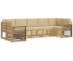 Sekcijos sofų komplektas 7 pcs Balta ir kreminė