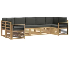 Sekcijos sofų komplektas 7 pcs Balta ir antracito