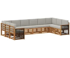 Sekcijos sofų komplektas 7 pcs Natūrali ir šviesiai pilka