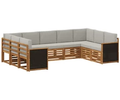 Sekcijos sofų komplektas 7 pcs Natūrali ir šviesiai pilka