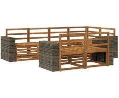 Sekcijos sofų komplektas 7 pcs Natūrali