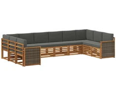 Sekcijos sofų komplektas 7 pcs Natūralus ir antracitas
