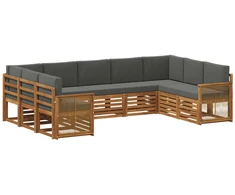 Sekcijos sofų komplektas 7 pcs Natūralus ir antracitas