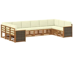 Sekcijos sofų komplektas 7 pcs Natūralus ir grietinėlė