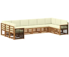 Sekcijos sofų komplektas 7 pcs Natūralus ir grietinėlė