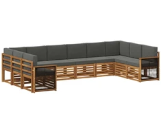 Sekcijos sofų komplektas 7 pcs Natūralus ir antracitas