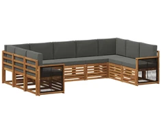 Sekcijos sofų komplektas 7 pcs Natūralus ir antracitas