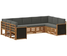 Sekcijos sofų komplektas 7 pcs Natūralus ir antracitas