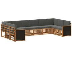 Sekcijos sofų komplektas 7 pcs Natūralus ir antracitas