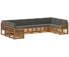 Sekcijos sofų komplektas 7 pcs Natūralus ir antracitas