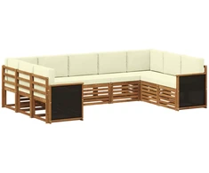 Sekcijos sofų komplektas 7 pcs Natūralus ir grietinėlė