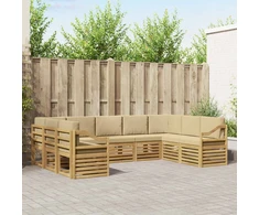 Sekcijos sofų komplektas 9 pcs Balta ir kreminė