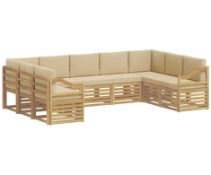 Sekcijos sofų komplektas 9 pcs Balta ir kreminė