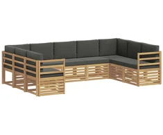 Sekcijos sofų komplektas 9 pcs Balta ir antracito