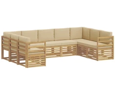 Sekcijos sofų komplektas 9 pcs Balta ir kreminė