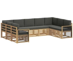 Sekcijos sofų komplektas 9 pcs Balta ir antracito