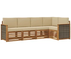 Sekcijos sofų komplektas su pagalve 4 pcs Natūrali