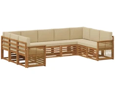 Sekcijos sofų komplektas su pagalve 7 pcs Natūrali