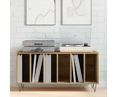 Plokštelių spintelė su lentyna Sena mediena 100 x 38 x 48 cm